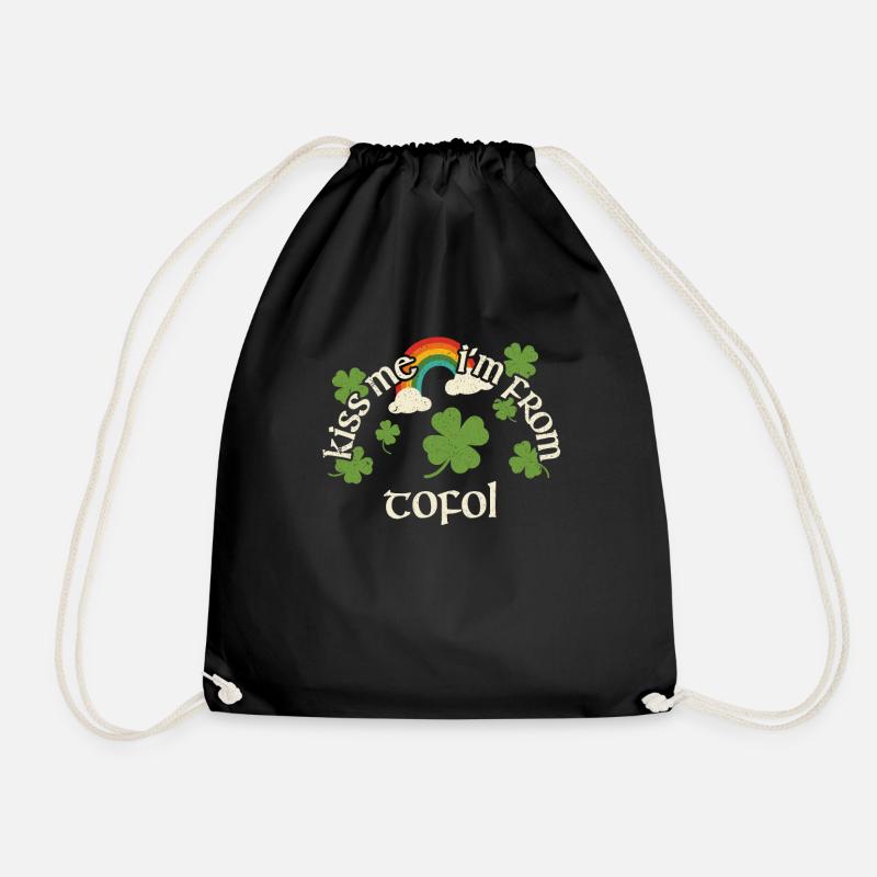 Kiss Me - St. Patrick's Day Tofol - Drawstring Bag - black