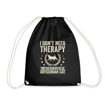 Do not need therapy - Abyssinian cat - Drawstring Bag - black - Front