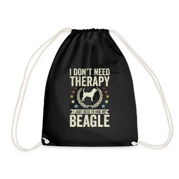 Need no therapy - Beagle - Drawstring Bag - black - Front