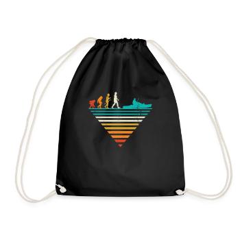 Human Evolution - Vintage Boating - Drawstring Bag - black - Front