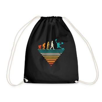 Evolution humaine - Bloc vintage - Sac de sport léger - noir - Devant
