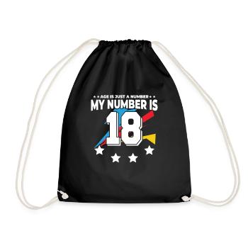 Age is just a number – 18th birthday - Drawstring Bag - black - Front