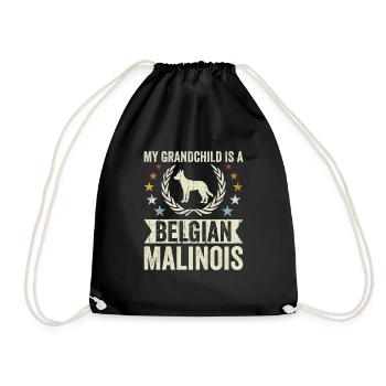 Mein Enkel Ist Ein Belgischer Malinois - Turnbeutel - Schwarz - Vorne