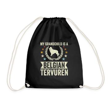 My grandchild is a Belgian Tervuren - Drawstring Bag - black - Front