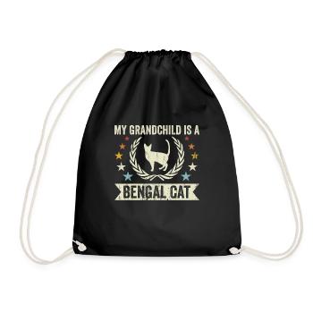 Mein Enkelkind Ist Eine Bengalkatze - Turnbeutel - Schwarz - Vorne