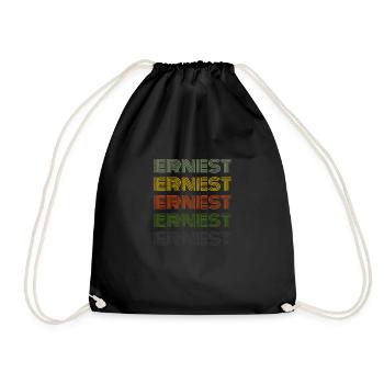 70er Retro Name Vintage Personalisieres Ernest - Turnbeutel - Schwarz - Vorne