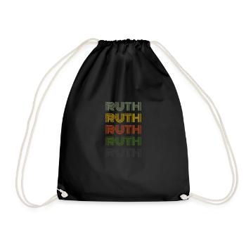 70er Retro Name Vintage Personalisieres Ruth - Turnbeutel - Schwarz - Vorne