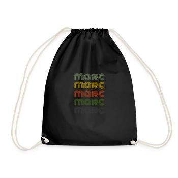 70s Retro Name Vintage Personalisieres Marc - Drawstring Bag - black - Front