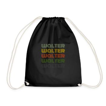 70er Retro Name Vintage Personalisieres Walter - Turnbeutel - Schwarz - Vorne