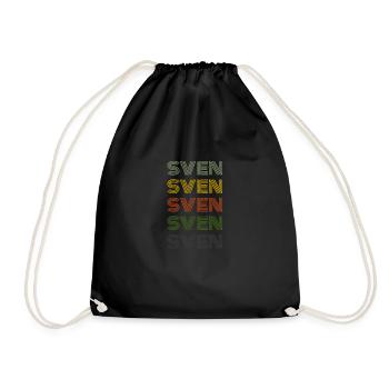 70s Retro Name Vintage Personalisieres Sven - Drawstring Bag - black - Front