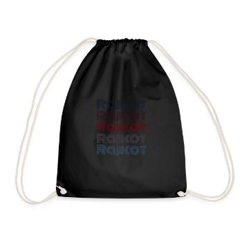 Vintage India City - Retro Rajkot - Drawstring Bag - black - Front