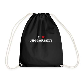 Heart National Park India - I Love Jim Corbett - Drawstring Bag - black - Front