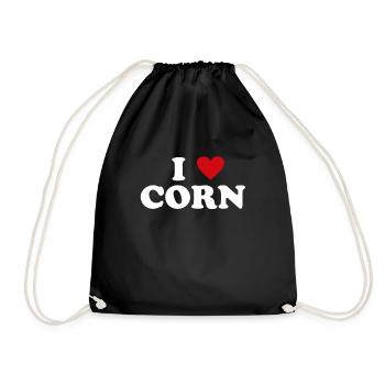 Heart Farmer - I Love Corn - Drawstring Bag - black - Front