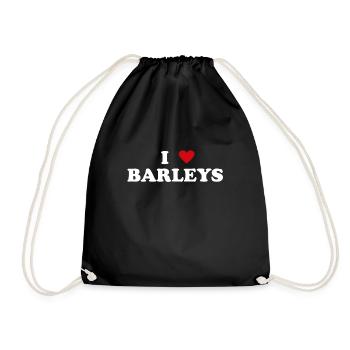 Heart Farmer - I Love Barley - Drawstring Bag - black - Front