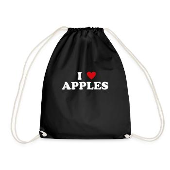 Heart Farmer - I Love Apple - Drawstring Bag - black - Front