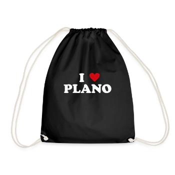 Herz USA Stadt - Ich Liebe Plano - Turnbeutel - Schwarz - Vorne