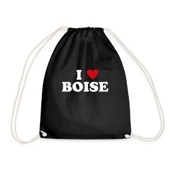 Heart USA City - I Love Boise - Drawstring Bag - black - Front