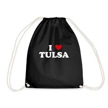 Heart USA City - I Love Tulsa - Drawstring Bag - black - Front