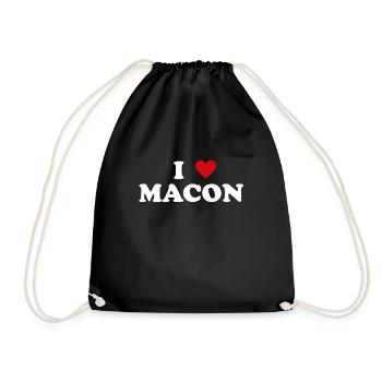 Coeur USA City - J’aime Macon - Sac de sport léger - noir - Devant
