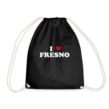 Heart USA City - I Love Fresno - Drawstring Bag - black - Front