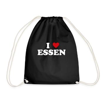 Herz Germany Stadt - Ich Liebe Essen - Turnbeutel - Schwarz - Vorne