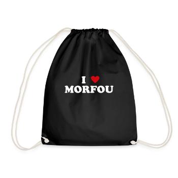 Coeur de la ville de Chypre - J’aime Morfou - Sac de sport léger - noir - Devant
