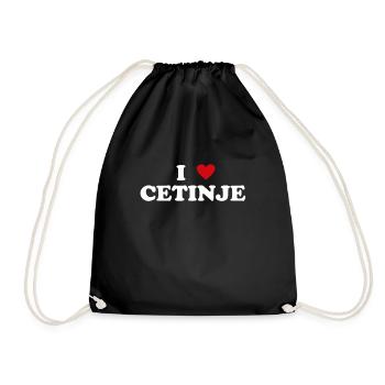 Herz Montenegro Stadt - Ich Liebe Cetinje - Turnbeutel - Schwarz - Vorne