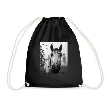Horse - Alien Selfie Appaloosa UFO - Drawstring Bag - black - Front