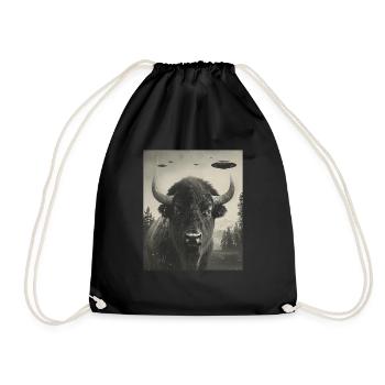 Selfie - Alien Selfie Bison OVNI - Sac de sport léger - noir - Devant