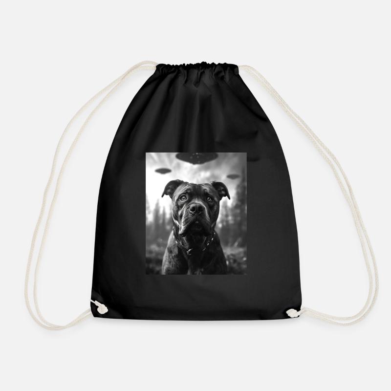 Hund - Alien Selfie Cane Corso UFO - Turnbeutel - Schwarz