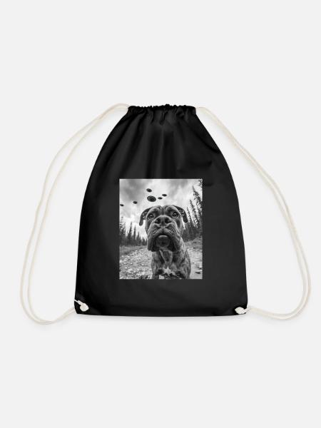 Hund - Alien Selfie Bullmastiff UFO - Turnbeutel - Schwarz