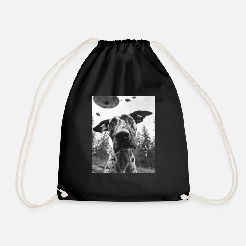 Hund - Alien Selfie Catahoula Leopard UFO - Turnbeutel - Schwarz