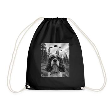 Chien - Alien Selfie Cavalier UFO - Sac de sport léger - noir - Devant