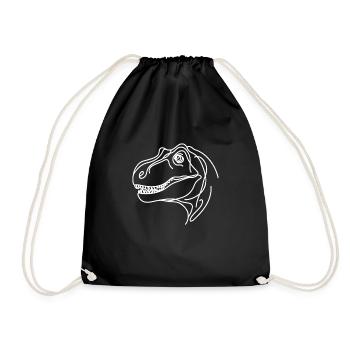 Line Art Papa Maman - Dinosaure - Sac de sport léger - noir - Devant