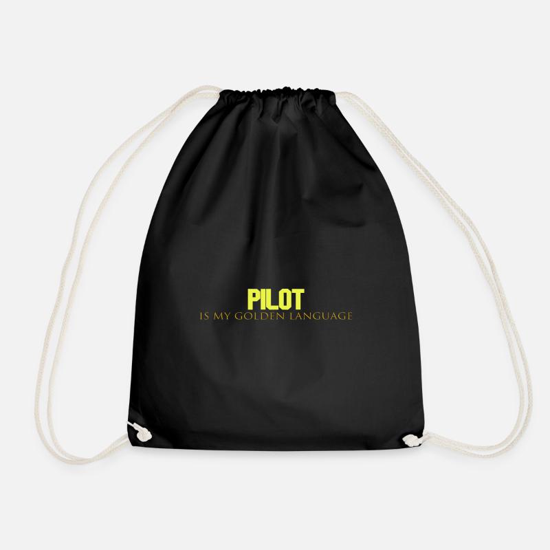 Pilot ist meine goldene Zunge - Turnbeutel - Schwarz