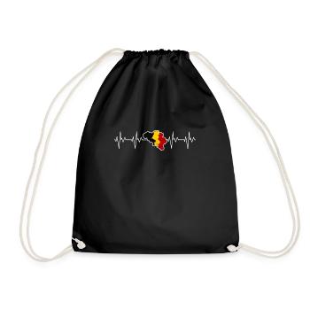 Belgium Love Gift Brussels Belgian Waffle - Drawstring Bag - black - Front
