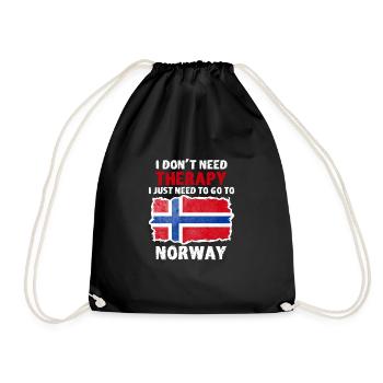 Norwegen - Turnbeutel - Schwarz - Vorne