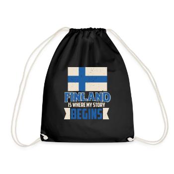 Finnland - Turnbeutel - Schwarz - Vorne