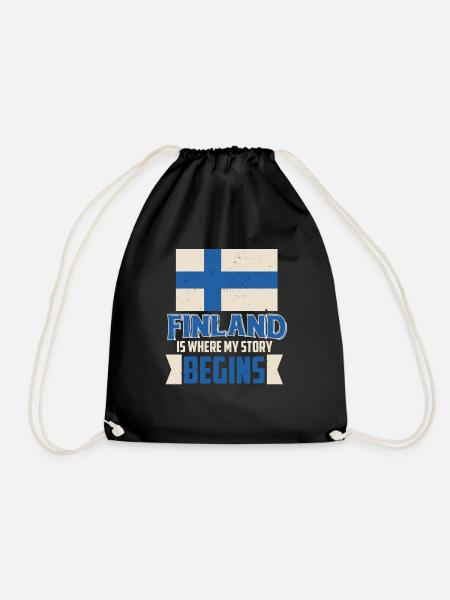 Finland - Drawstring Bag - black