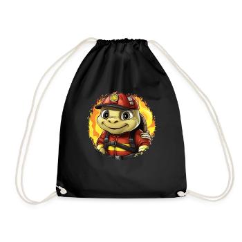 Turtle Fire Brigade - Drawstring Bag - black - Front