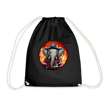 Fire Brigade Elephants - Drawstring Bag - black - Front