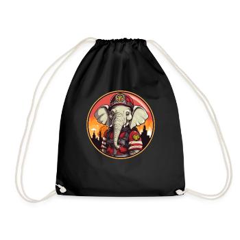 Elephant Fire Brigade - Drawstring Bag - black - Front