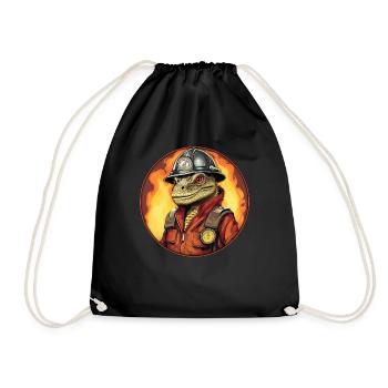 Feuerwehr Eidechsen - Turnbeutel - Schwarz - Vorne