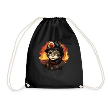 Chat de pompiers - Sac de sport léger - noir - Devant