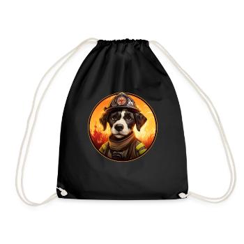 Feuerwehr Hund - Turnbeutel - Schwarz - Vorne