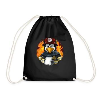 Fire Brigade Penguins - Drawstring Bag - black - Front