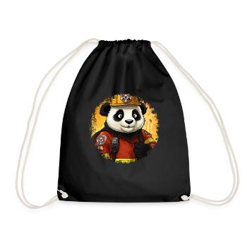 Fire Brigade Panda - Drawstring Bag - black - Front