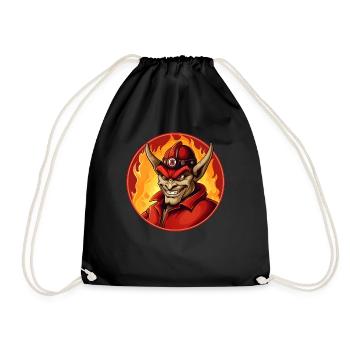 Teufel Fire Brigade / Firefighter Devil - Drawstring Bag - black - Front