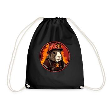 Fire Brigade Guinea Pig - Drawstring Bag - black - Front