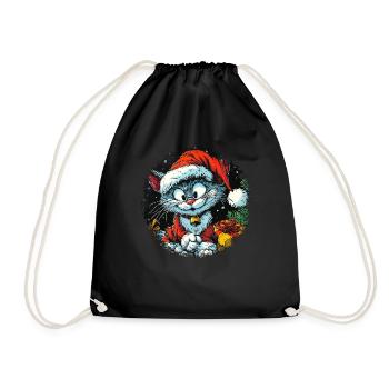 Christmas Cats - Drawstring Bag - black - Front